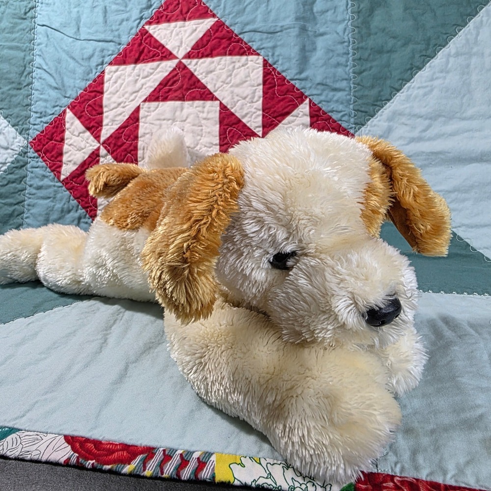Ty Classic SCRAPS Dog Plush Large Cream Brown Spots 15" Stuffed Animal